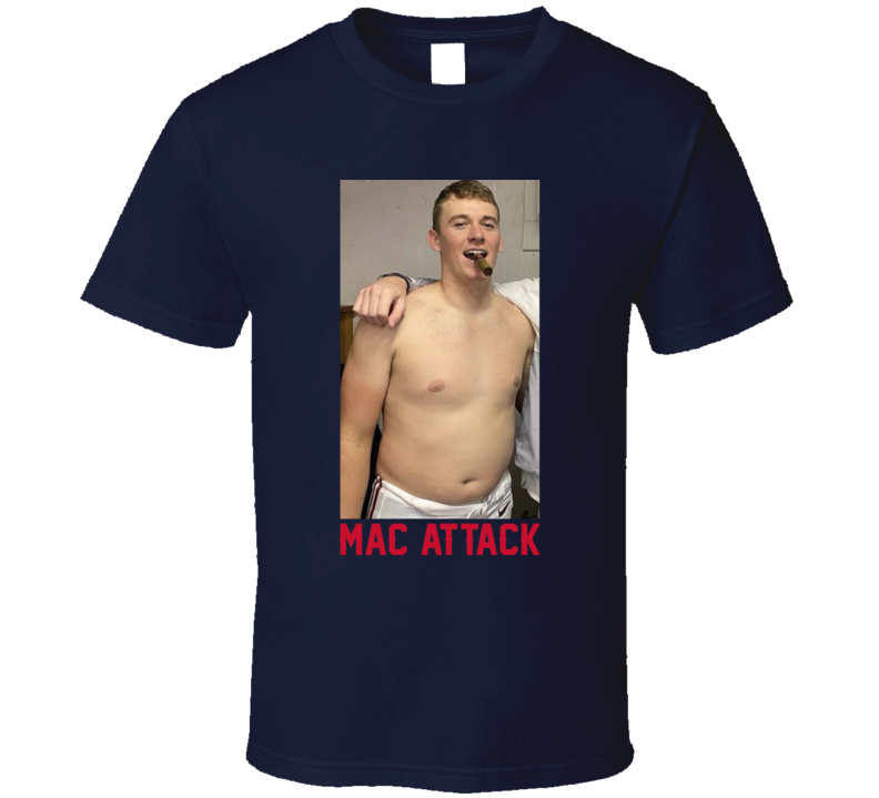 Mac Jones Mac Attack Shirtless With Cigar New England Football Fan T Shirt