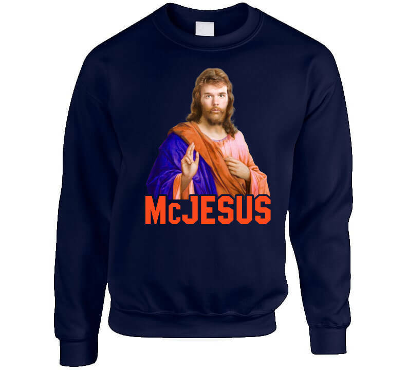 Buy Now - McJesus - Connor McDavid Parody 3/4 sleeve raglan t-shirt.