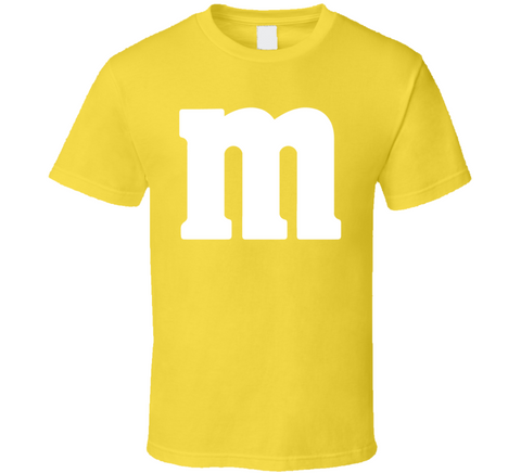 Letter M Yellow Halloween Costume T Shirt