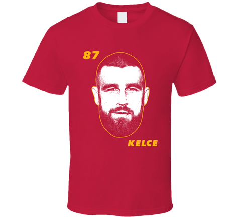 Travis Kelce Big Head Silhouette Kansas City Football T Shirt