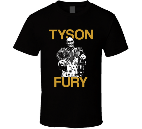 Tyson Fury Silhouette With Belts Heavyweight Boxing Champion Fan T Shirt