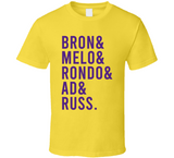 Bron Melo Rondo Ad Russ Los Angeles Basketball Fan Cool T Shirt