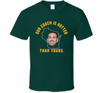 Our Coach Is Hotter Than Yours Aaron Rodgers Matt Lafleur Green Bay Football Fan T Shirt