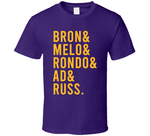 Bron Melo Rondo Ad Russ Los Angeles Basketball Fan T Shirt