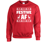 Festive Af Funny Christmas Holiday Ugly Christmas Crewneck Sweatshirt