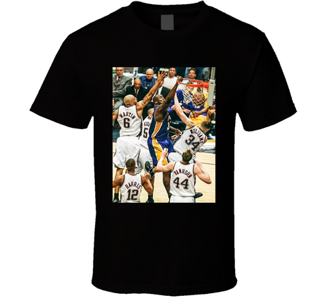 Shaq Dunking On 5 Nets Retro Los Angeles Basketball Fan T Shirt