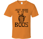 Just Here For The Boos Skeleton With Beer Halloween T Shirt