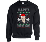 Happy 4th Of July Funny Joe Biden Ugly Christmas Sweater Style Crewneck Sweatshirt