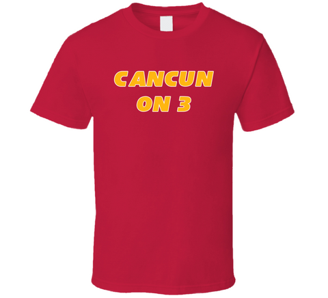 Cancun On 3 Kansas City Football Fan T Shirt