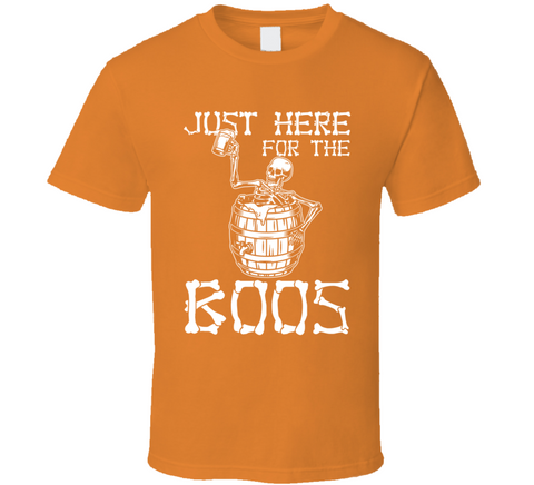 Just Here For The Boos Skeleton With Beer Halloween Funny T Shirt