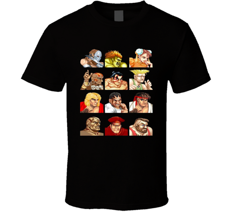 Street Fighter Characters Retro Gamer T Shirt