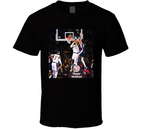 Nick Claxton Dunking Over Lebron James Brooklyn Basketball Fan T Shirt