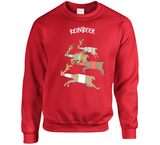 Reinbeer Funny Reindeer Beer Christmas Holiday Crewneck Sweatshirt