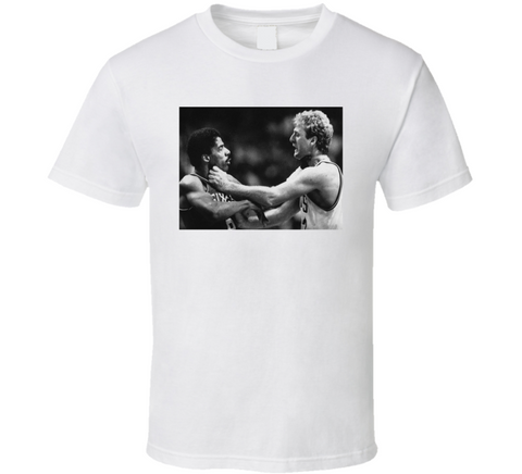 Julius Erving Larry Bird Fight Retro Basketball Fan T Shirt