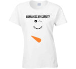 Wanna Kiss My Carrot Funny Snowman Christmas Holiday Crewneck Sweatshirt