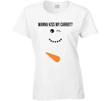 Wanna Kiss My Carrot Funny Snowman Christmas Holiday Crewneck Sweatshirt