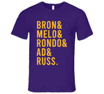 Bron Melo Rondo Ad Russ Los Angeles Basketball Fan T Shirt