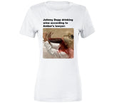 Johnny Depp Drinking Wine According To Amber Heards Lawyer Mega Pint Meme T Shirt