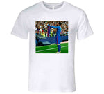 Lionel Messi Holding Up Barcelona Jersey Futbol Fan T Shirt