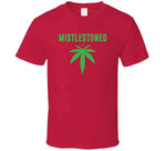 Mistlestoned Funny Mistletoe Christmas Weed Stoner Humor Crewneck Sweatshirt