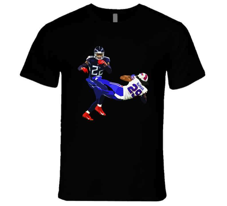 Tshirtgang Derrick Henry Stiff Arm Josh Norman Tennessee Football Fan T Shirt Premium / Black / Small