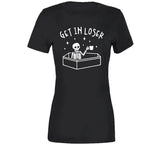 Skeleton With Coffee Get In Loser Halloween T Shirt