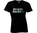 Hurts Brown 22 Jalen Hurts Aj Brown Philadelphia Football Fan Crewneck Sweatshirt Crewneck Sweatshirt