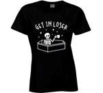 Skeleton With Coffee Get In Loser Halloween T Shirt