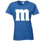 Letter M Blue Halloween Costume T Shirt