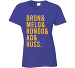 Bron Melo Rondo Ad Russ Los Angeles Basketball Fan T Shirt