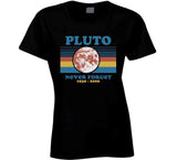 Never Forget Pluto 1930-2006 Dwarf Planet Funny Astrology Joke T Shirt