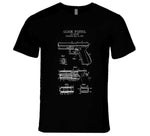 Glock Pistol Patent Blueprint T Shirt