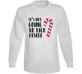 Its Not Going To Lick Itself Funny Christmas Holiday Candy Cane Joke Crewneck Sweatshirt