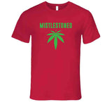 Mistlestoned Funny Mistletoe Christmas Weed Stoner Humor Crewneck Sweatshirt