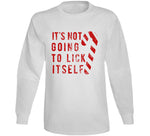 Its Not Going To Lick Itself Funny Christmas Candy Cane Crewneck Sweatshirt