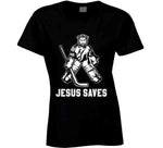 Jesus Saves Funny Hockey Goalie T Shirt