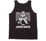 Jesus Saves Funny Hockey Goalie Meme T Shirt