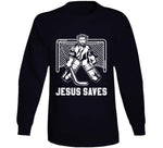 Jesus Saves Funny Hockey Goalie Meme T Shirt