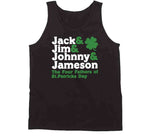 Jack Jim Johnny Jameson Four Fathers Of St Patricks Day Funny Party T Shirt