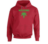 Mistlestoned Funny Mistletoe Christmas Weed Stoner Humor Crewneck Sweatshirt