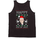 Happy 4th Of July Funny Joe Biden Ugly Christmas Sweater Style Crewneck Sweatshirt