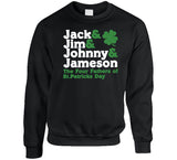 Jack Jim Johnny Jameson Four Fathers Of St Patricks Day Funny Party T Shirt