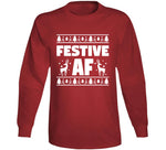 Festive Af Funny Christmas Holiday Ugly Christmas Crewneck Sweatshirt