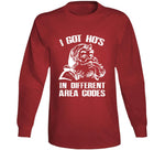 I Got Ho's In Different Area Codes Funny Santa Clause Christmas Holiday Crewneck Sweatshirt