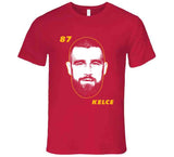 Travis Kelce Big Head Silhouette Kansas City Football T Shirt