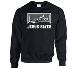 Jesus Saves Funny Soccer Goalkeeper T Shirt