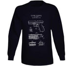 Glock Pistol Patent Blueprint T Shirt