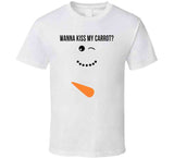 Wanna Kiss My Carrot Funny Snowman Christmas Holiday Crewneck Sweatshirt