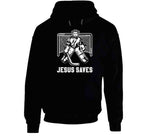 Jesus Saves Funny Hockey Goalie Meme T Shirt