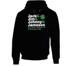 Jack Jim Johnny Jameson Four Fathers Of St Patricks Day Funny Party T Shirt